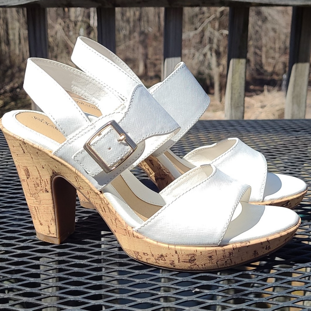 Solesenseability, High Heel White sandal size 7.5